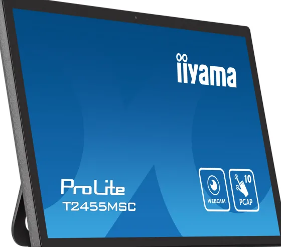 iiyama ProLite T2455MSC-B1 moniteur PCAP multitactile 10 points de 24 pouces avec webcam intégrée et support flexible