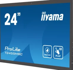 iiyama ProLite T2455MSC-B1 moniteur PCAP multitactile 10 points de 24 pouces avec webcam intégrée et support flexible
