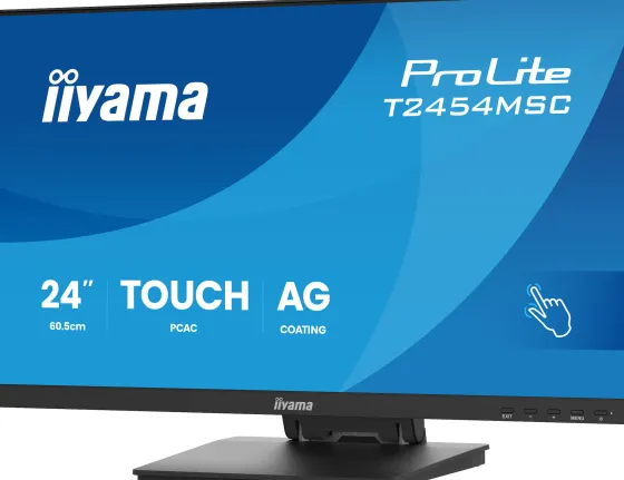 iiyama ProLite T2454MSC-B3AG écran tactile PCAP 10 points InCell 24 pouces avec technologie IPS, revêtement antireflet et support flexible