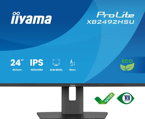 iiyama ProLite XB2492HSU-B1 écran IPS Full HD 24 pouces avec cadre fin sur les 4 côtés et socle réglable en hauteur