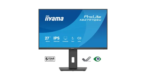 iiyama ProLite XB2797QSU-B1 Moniteur IPS QHD 27 pouces avec cadres fins sur les quatre côtés, support ergonomique et certification EPEAT Silver