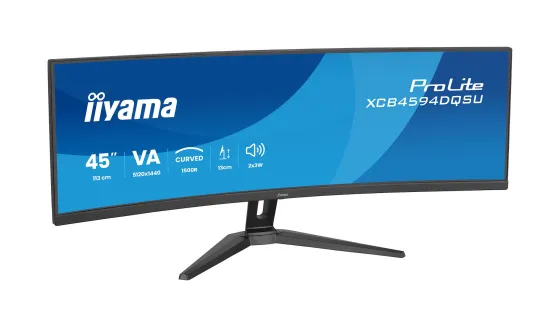 iiyama ProLite XCB4594DQSU-B1 Moniteur incurvé ultra-large de 45 pouces avec résolution Dual QHD et support réglable en hauteur