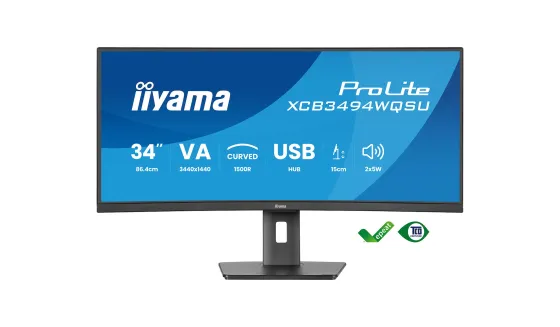 iiyama ProLite XCB3494WQSU-B1 Moniteur incurvé de 34 pouces avec support réglable en hauteur