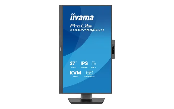 iiyama ProLite XUB2790QSUH-B2 moniteur IPS 27 pouces avec caméra Windows Hello intégrée, microphone et station d'accueil USB-C
