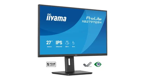 iiyama XB2797QSN-B1 Écran ProLite 27 pouces QHD avec station d'accueil USB-C et port LAN