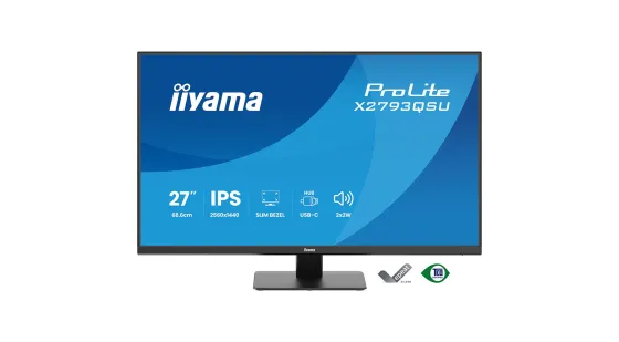 iiyama X2793QSU-B1 Écran ProLite 27 pouces doté de la technologie IPS, d'une résolution QHD, de cadres fins sur les quatre côtés et d'un concentrateur USB
