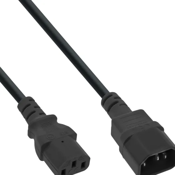 Inline câble d'alimentation, C13 vers C14, noir, 5 m