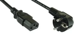 InLine Câble d'alimentation, fiche Schuko coudée sur fiche IEC, 3,0 m