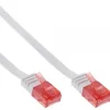 InLine Câble de raccordement plat, U/UTP, Cat.6, blanc, 5 m