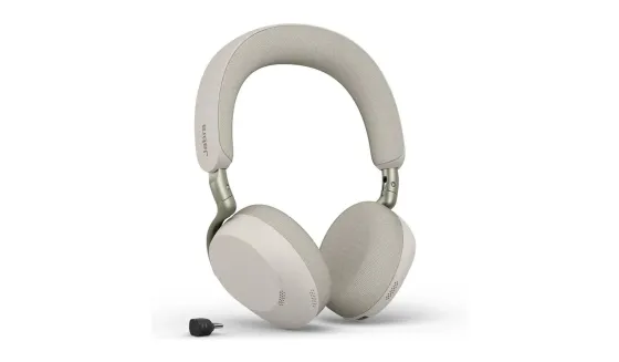 Jabra Evolve3 75 - Bluetooth, USB-C - Casque stéréo sans fil certifié pour Microsoft Teams sans socle de recharge | Gris chaud