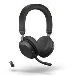 Jabra Evolve2 75 : Micro-casque stéréo sans fil pour UC, Bluetooth, USB-A, noir