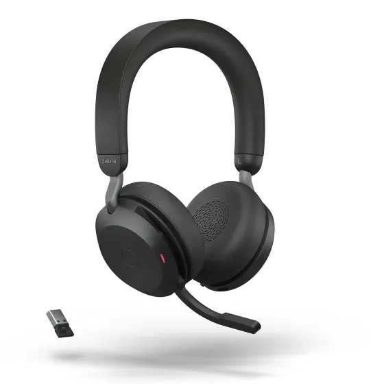 Jabra Evolve2 75 : Micro-casque stéréo sans fil pour UC, Bluetooth, USB-A, noir
