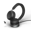 Jabra Evolve2 75 - Micro-casque stéréo sans fil pour MS avec base, Bluetooth, USB-A, noir