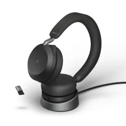 Jabra Evolve2 75 - Micro-casque stéréo sans fil pour MS avec base, Bluetooth, USB-A, noir