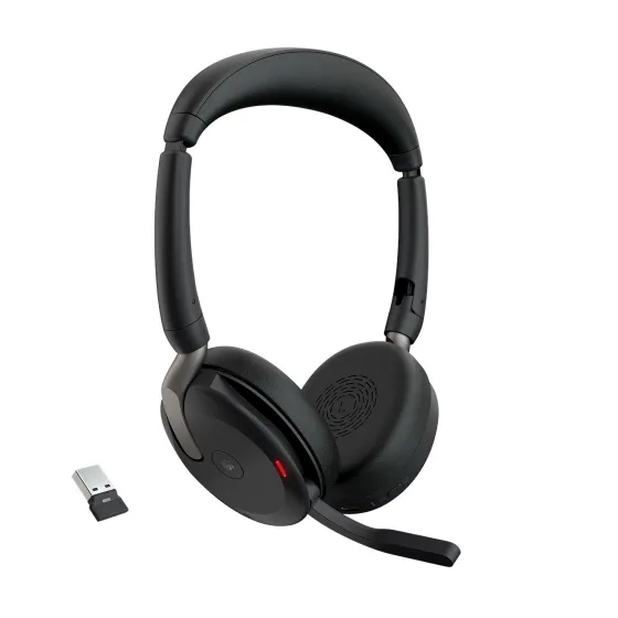 Jabra Evolve2 65 Flex Link380a MS Stereo - Micro-casque stéréo sans fil avec USB-A - certifié pour Microsoft Teams