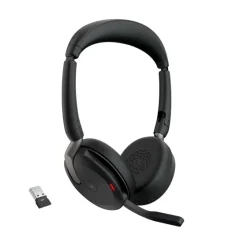 Jabra Evolve2 65 Flex Link380a UC Stereo - Micro-casque stéréo sans fil avec USB-A pour plateformes UC