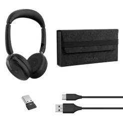 Jabra Evolve2 65 Flex Link380a UC Stereo - Micro-casque stéréo sans fil avec USB-A pour plateformes UC
