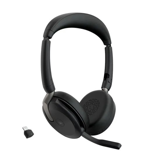 Jabra Evolve2 65 Flex Link380c MS Stereo - Micro-casque stéréo sans fil avec USB-C - certifié pour Microsoft Teams