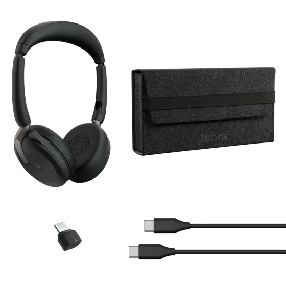 Jabra Evolve2 65 Flex Link380c UC Stereo - Micro-casque stéréo sans fil avec USB-C pour les plates-formes UC