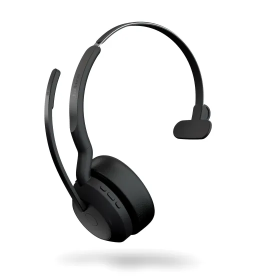 Jabra Evolve2 55 Link380a MS Mono - Micro-casque mono sans fil avec USB-A certifié pour Microsoft Teams, socle de chargement inclus