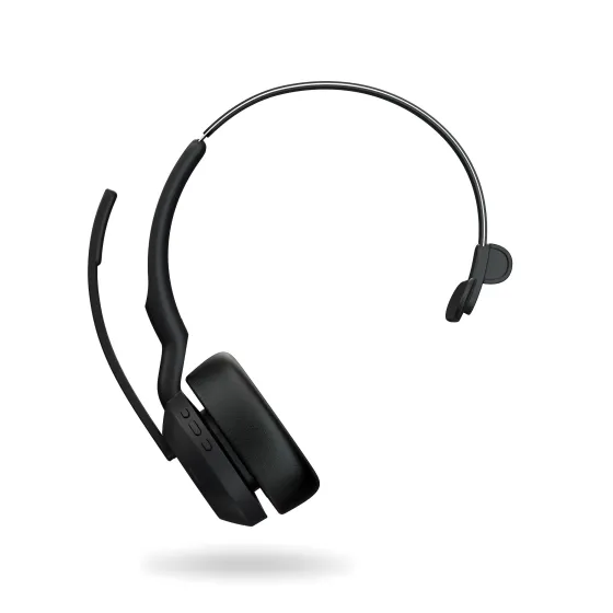 Jabra Evolve2 55 Link380a MS Mono - Micro-casque mono sans fil avec USB-A certifié pour Microsoft Teams, chargeur inclus