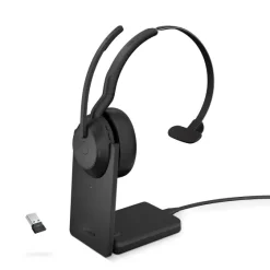 Jabra Evolve2 55 Link380a UC Mono - Micro-casque mono sans fil avec USB-A socle de chargement inclus