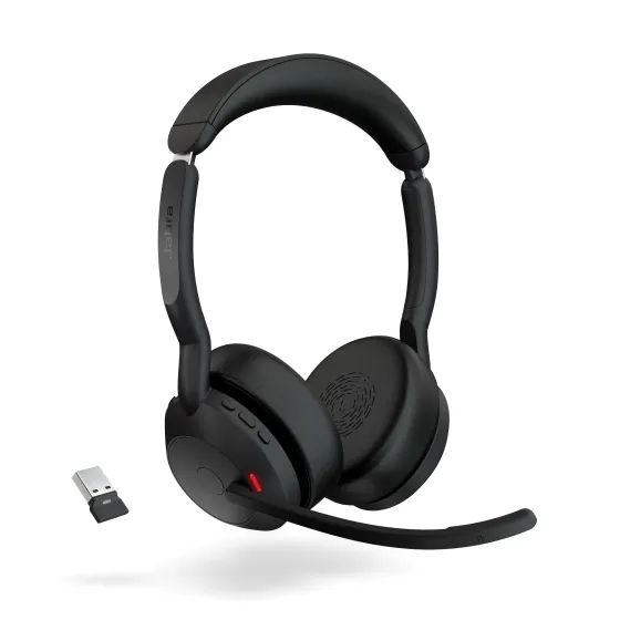 Jabra Evolve2 55 Link380a UC Stereo - Micro-casque stéréo sans fil avec USB-A