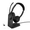 Jabra Evolve2 55 Link380a UC Stereo - Micro-casque stéréo sans fil avec USB-A socle de chargement inclus