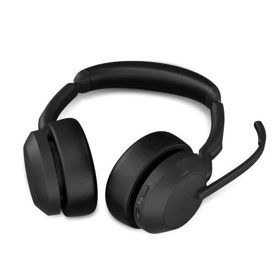 Jabra Evolve2 55 Link380c MS Stereo - Micro-casque stéréo sans fil avec USB-C certifié pour Microsoft Teams