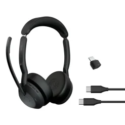 Jabra Evolve2 55 Link380c MS Stereo - Micro-casque stéréo sans fil avec USB-C certifié pour Microsoft Teams