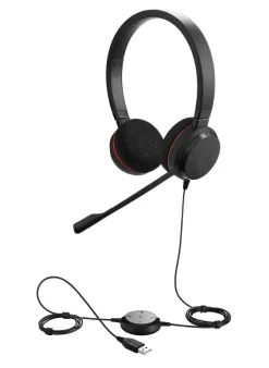 Jabra Evolve 20 MS Duo - certifié pour Skype for Business casque stéréo pour téléphone logiciel VoIP