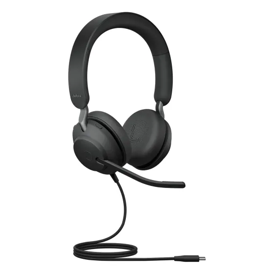Jabra Evolve2 40 SE - Micro-casque stéréo filaire certifié pour UC, avec USB-C, câble d'extension inclus