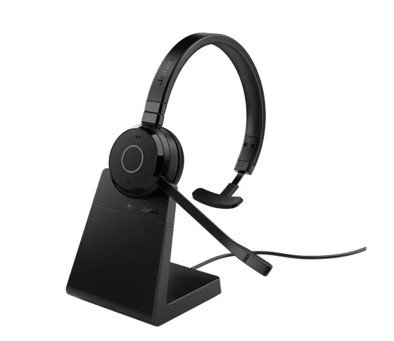Jabra Evolve 65 TE - Bluetooth, USB-A - Micro-casque stéréo sans fil certifié pour MS Teams | avec station de travail