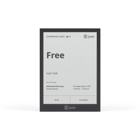 Joan 6 Pro E-Paper Système de réservation de salles en noir