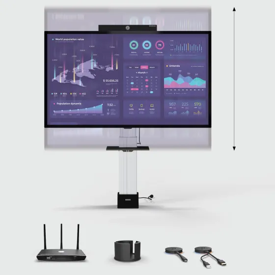 Kindermann Huddle Bundle Meet 75M² Ensemble Huddle Découvrez une solution tout-en-un intelligente de 75 m² pour les conférences et la collaboration