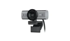 Logitech MX Brio Webcam UHD 4K avec amélioration de l'image par IA et deux microphones à formation de faisceaux pour la suppression du bruit