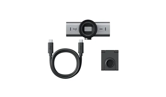 Logitech MX Brio Webcam UHD 4K avec amélioration de l'image par IA et deux microphones à formation de faisceaux pour la suppression du bruit