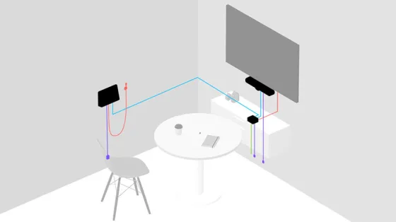 Logitech Tap Wall Mount - Fixation murale à faible encombrement avec gestion des câbles