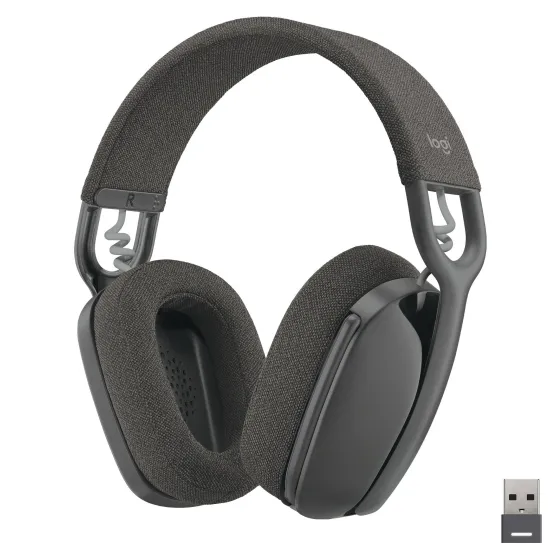 Logitech Zone Vibe Casque d'écoute sans fil avec adaptateur USB-C via Bluetooth, circum-aural - Certifié pour Microsoft Teams, graphite