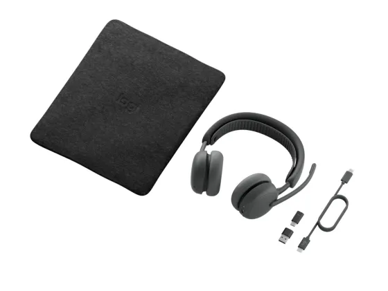 Logitech Zone Wireless 2 ES pour les entreprises - Casque sans fil double avec réduction adaptative du bruit ambiant hybride | Certifié pour Microsoft Teams | Graphite