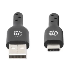 Manhattan Câble USB-C vers USB-A, mâle vers mâle, noir, 480 Mbps (USB 2.0), 1 m