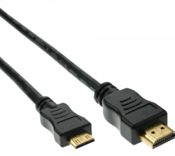 Mini câble HDMI InLine, câble HDMI haute vitesse, prise A à C, noir, 2m