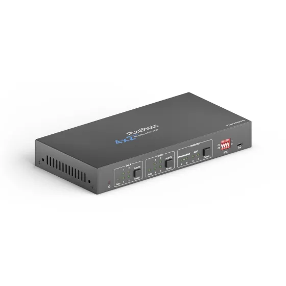 OneAV Switch HDMI 4x2 4K 18Gbps avec mise à l'échelle et extraction audio