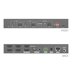 OneAV Switch HDMI 4x2 4K 18Gbps avec mise à l'échelle et extraction audio