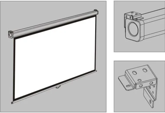 Optoma DS-9084PMG+ Écran de projection enroulable, 186 x 104,5 16:9, blanc mat