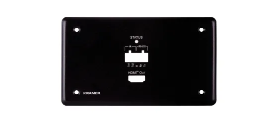 Platine murale récepteur HDBT Kramer WP-789R/EU-PANEL-SET-80/86(B) avec RS-232 et retransmission IR, absorption de tension PoE