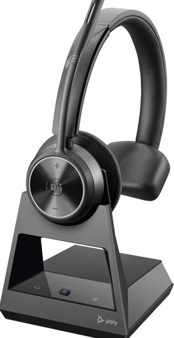 Poly Savi 7310 Office - Micro-casque mono sans fil certifié pour Microsoft Teams (avec socle de chargement DECT)