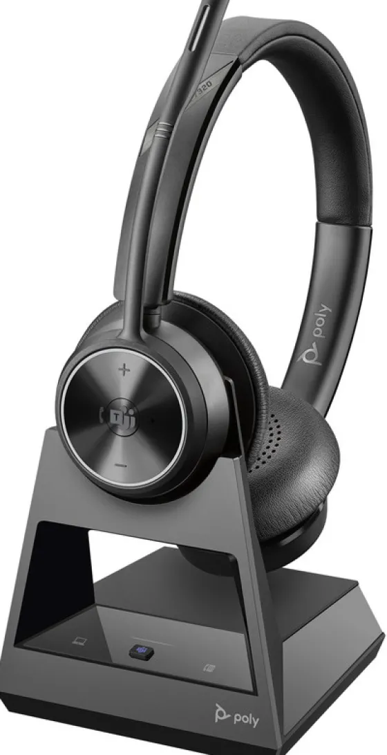 Poly Savi 7320 Office - Micro-casque stéréo sans fil certifié pour Microsoft Teams (avec socle de chargement DECT)