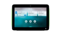 Poly TC10 Contrôleur tactile avec indicateur d'état LED et montage flexible pour la planification de salle intelligente et le contrôle de visioconférence en noir