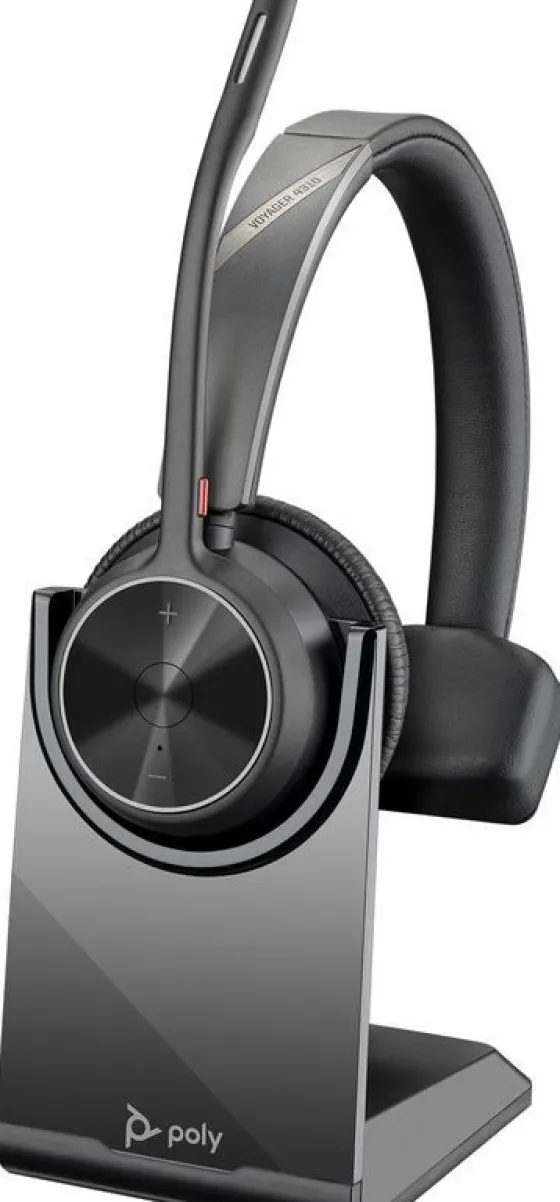 Poly Voyager 4310 - Micro-casque mono Bluetooth USB-C certifié pour UC (avec socle de chargement)